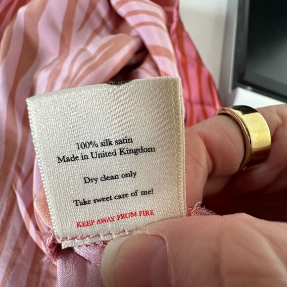 Monika Rust Orange Pink Patti Animal Print Maxi Skirt 100% Pure Silk XS - Picture 9 of 13